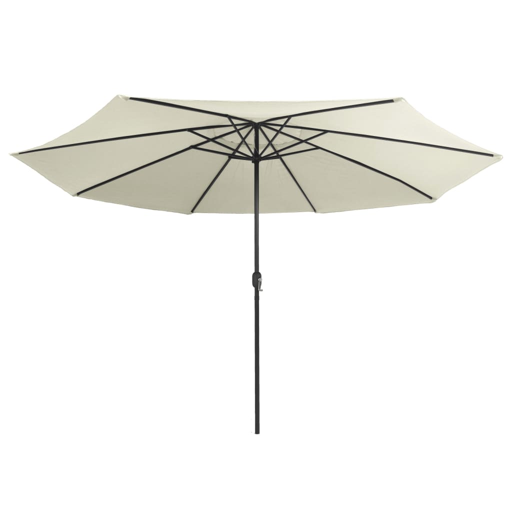 vidaXL Parasol ogrodowy na metalowym słupku, 390 cm, piaskowy