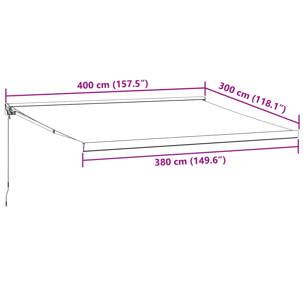 vidaXL Zwijana markiza, antracytowo-biała, 4x3 m, tkanina i aluminium