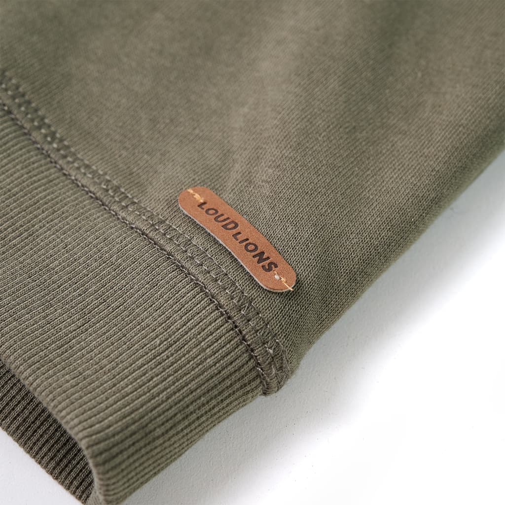 Bluza dziecięca z kapturem, khaki, 116