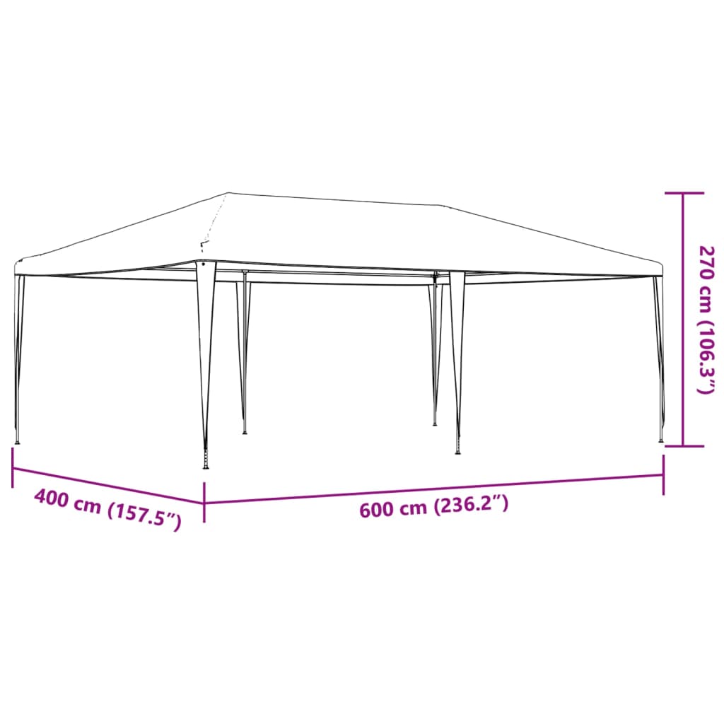 vidaXL Namiot imprezowy, 4x6 m, antracytowy, 90 g/m²