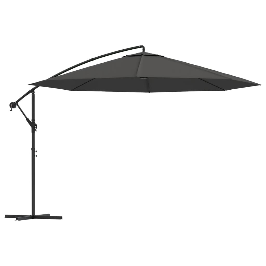 vidaXL Parasol wiszący z aluminiowym słupkiem, 350 cm, antracytowy