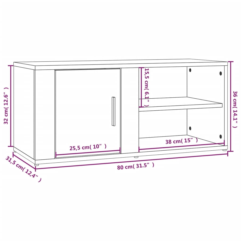 vidaXL Szafki pod telewizor, 2 szt., czarne, 80x31,5x36,5 cm