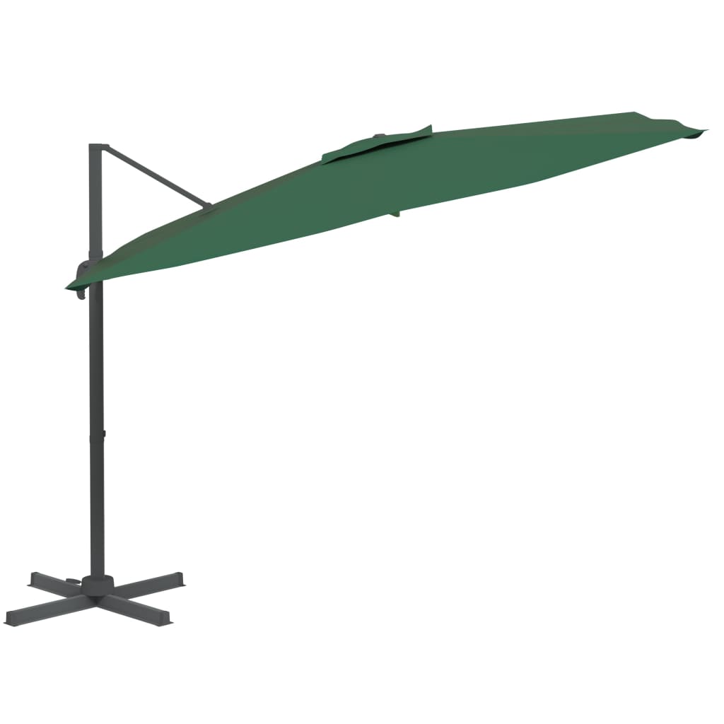 vidaXL Parasol wiszący z aluminiowym słupkiem, 300x300 cm, zielony