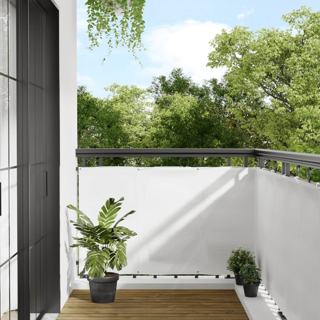 vidaXL Parawan balkonowy, biały, 90x800 cm, 100% poliester Oxford