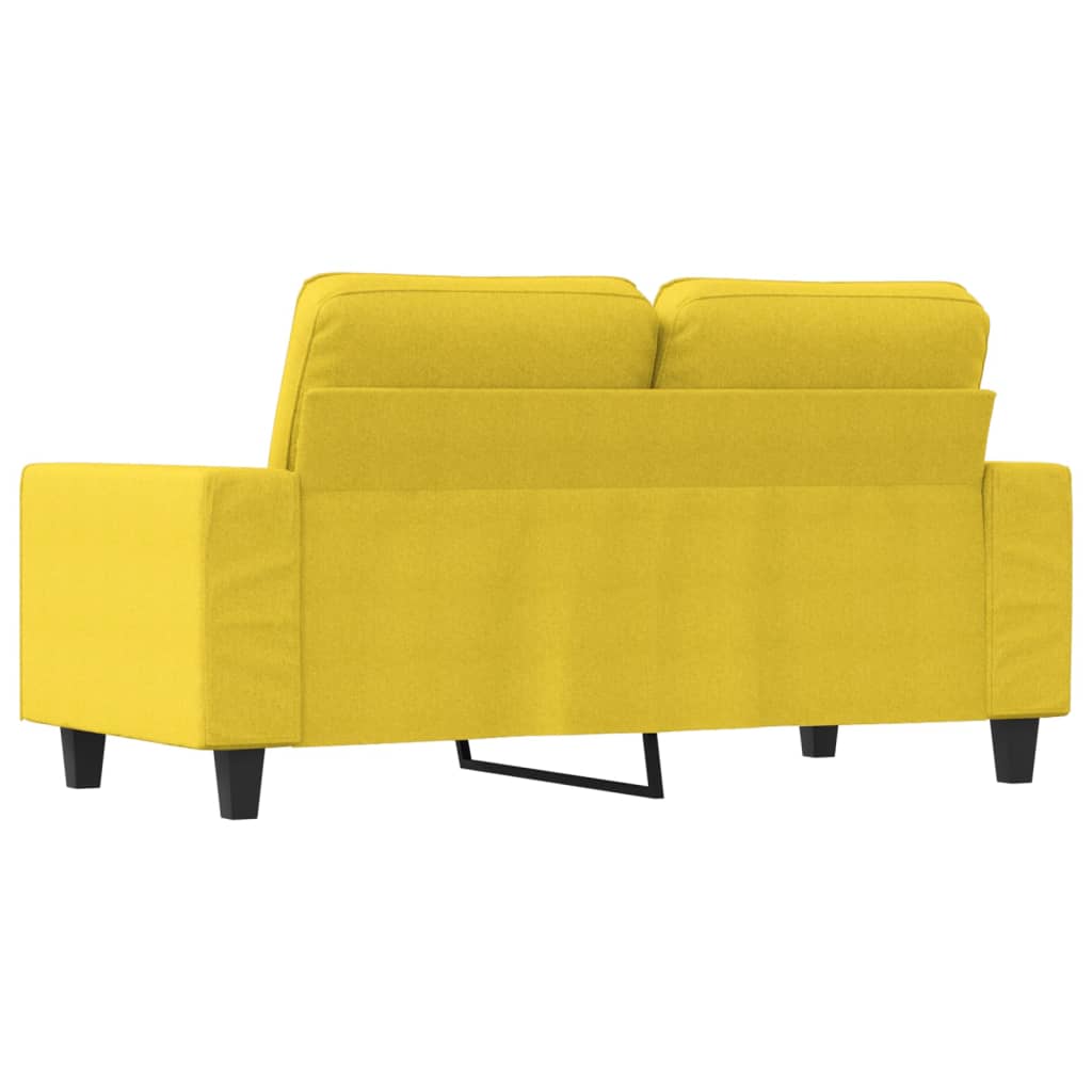 vidaXL Sofa 2-osobowa, jasnożółta, 120 cm, tapicerowana tkaniną