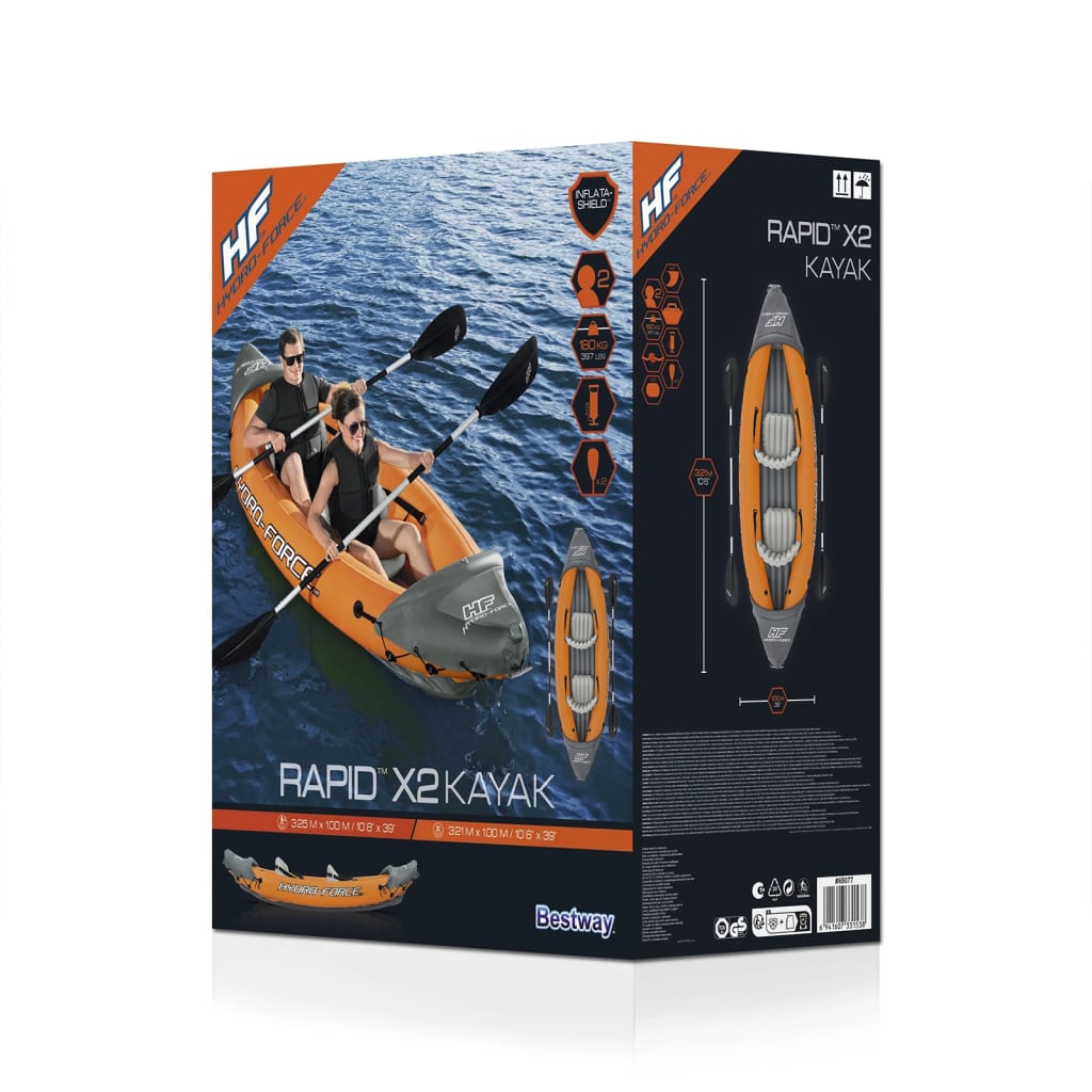 Bestway Nadmuchiwany kajak Hydro-Force Rapid x2 z akcesoriami