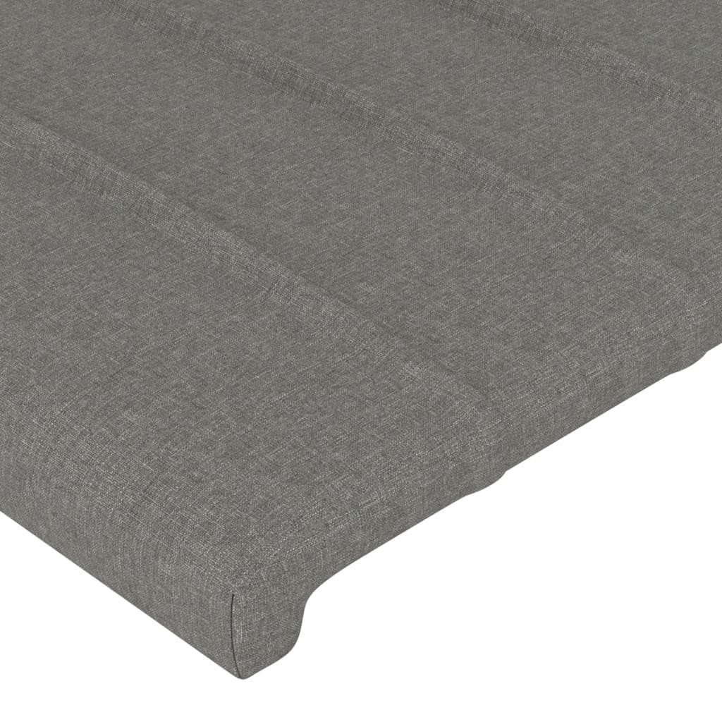 vidaXL Rama łóżka z zagłówkiem, ciemnoszara, 90x200 cm, obita tkaniną