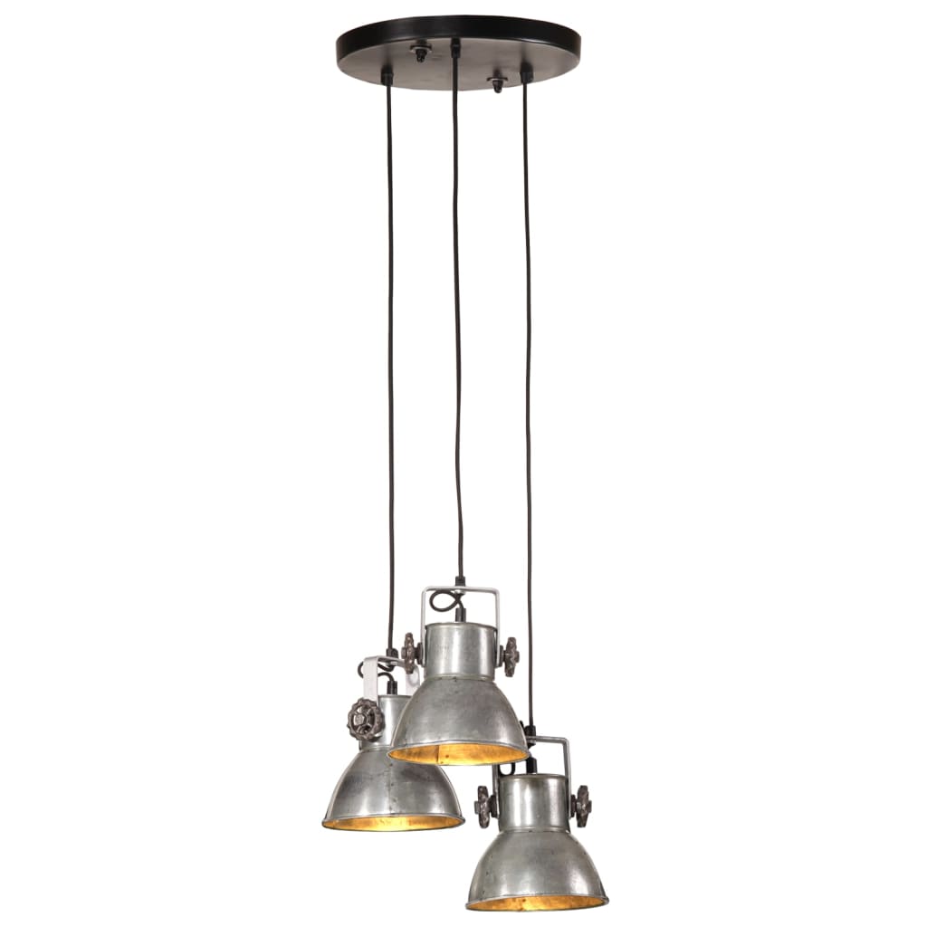 vidaXL Lampa wisząca, 25 W, srebro vintage, 30x30x100 cm, E27