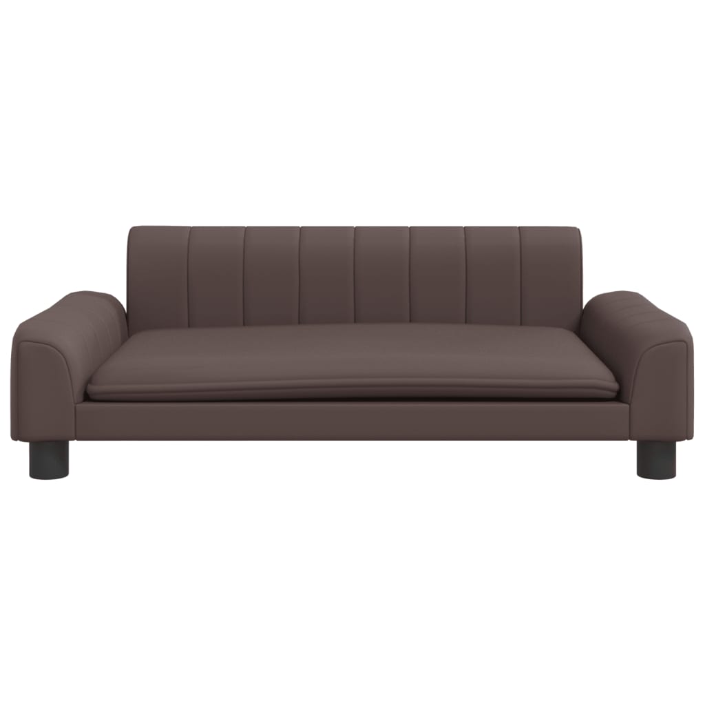 vidaXL Sofa dla dzieci, brązowa, 90x53x30 cm, sztuczna skóra