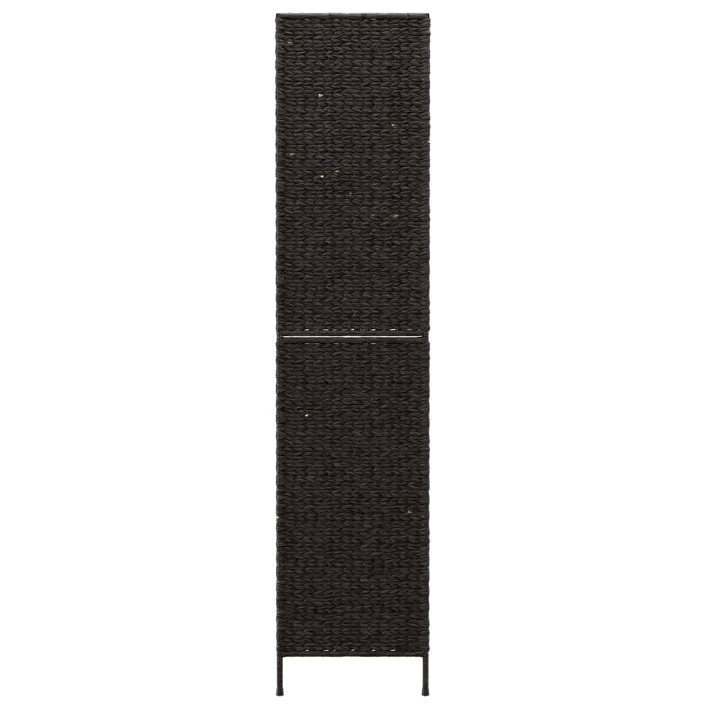 vidaXL Parawan pokojowy, 4-panelowy, czarny, 163x180 cm, hiacynt wodny