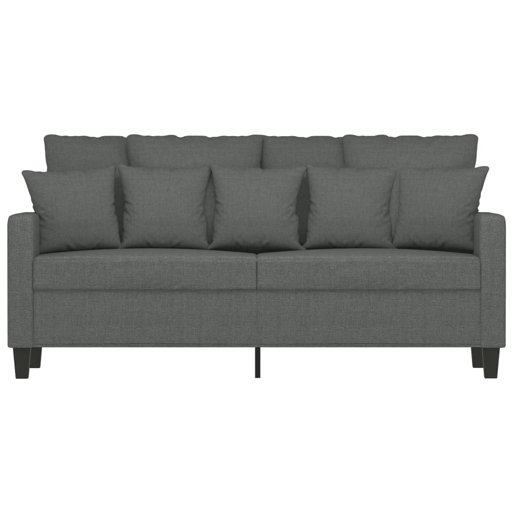 vidaXL Sofa 2-osobowa, ciemnoszara, 140 cm, tapicerowana tkaniną