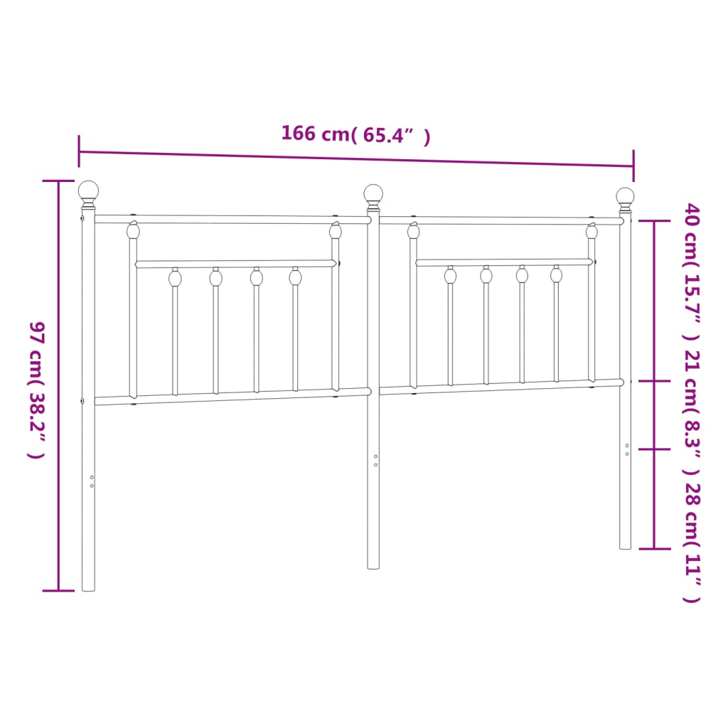 vidaXL Metalowe wezgłowie, białe, 160 cm