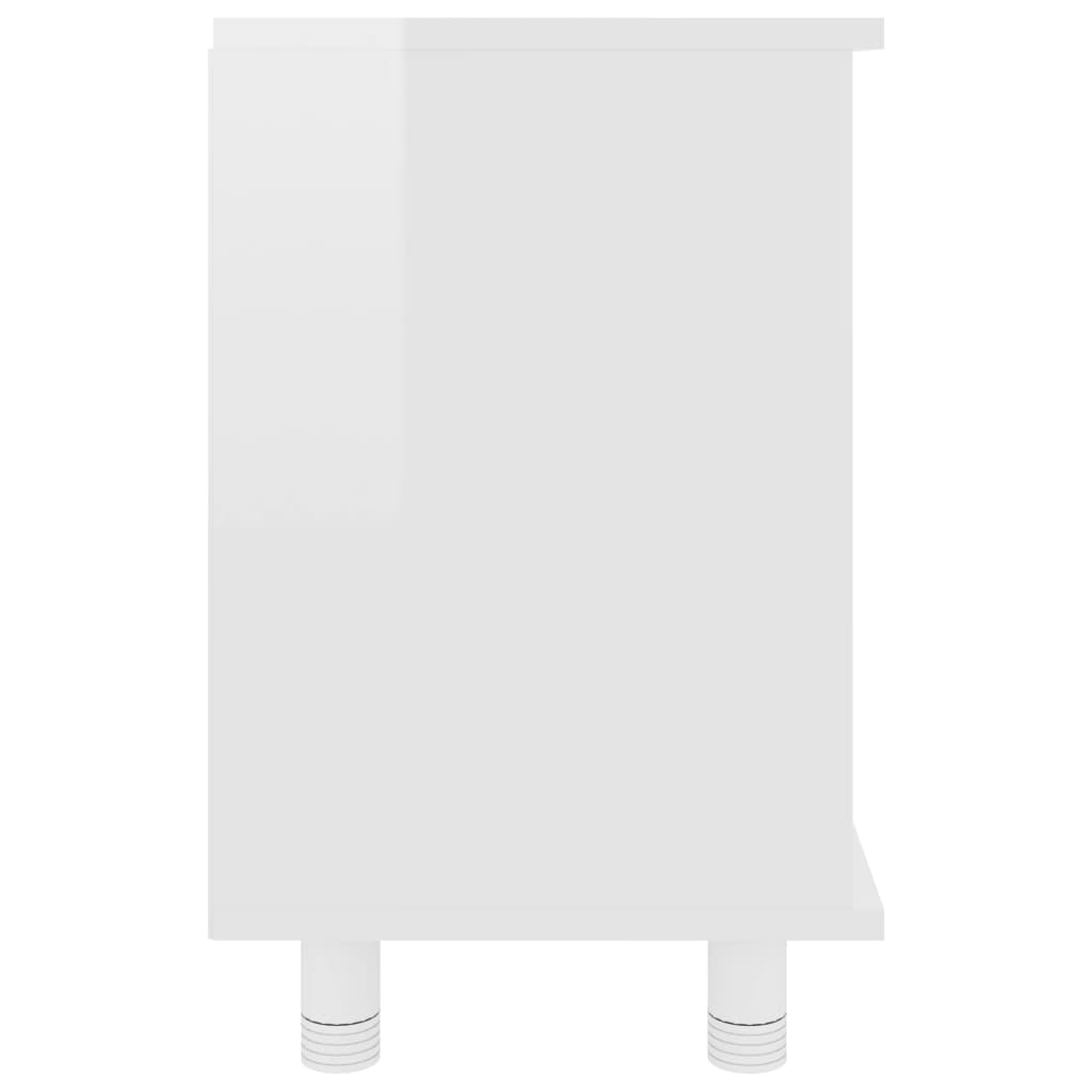 vidaXL Szafka łazienkowa, wysoki połysk, biała, 60x32x53,5 cm