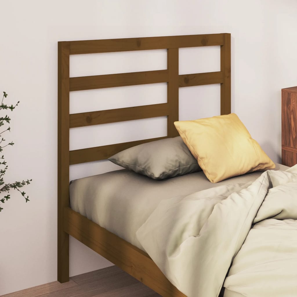 vidaXL Wezgłowie łóżka, brązowe, 96x4x104 cm, lite drewno sosnowe