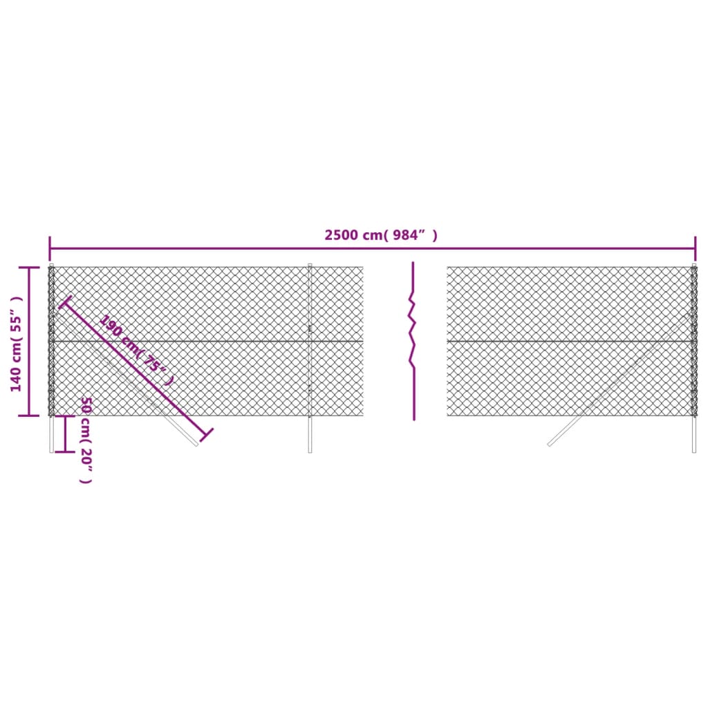 vidaXL Ogrodzenie z siatki, zielone, 1,4x25 m