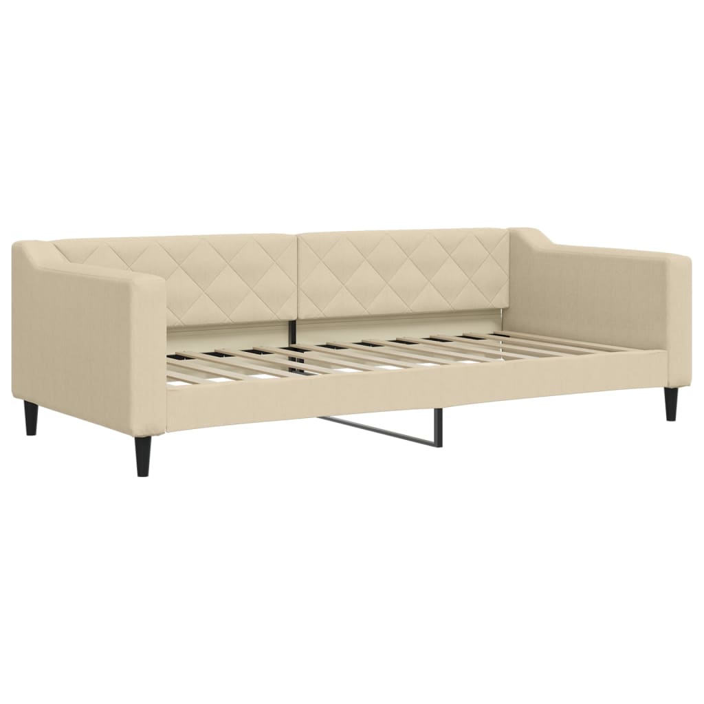 vidaXL Sofa z materacem do spania, kremowa, 90x200 cm, tkanina