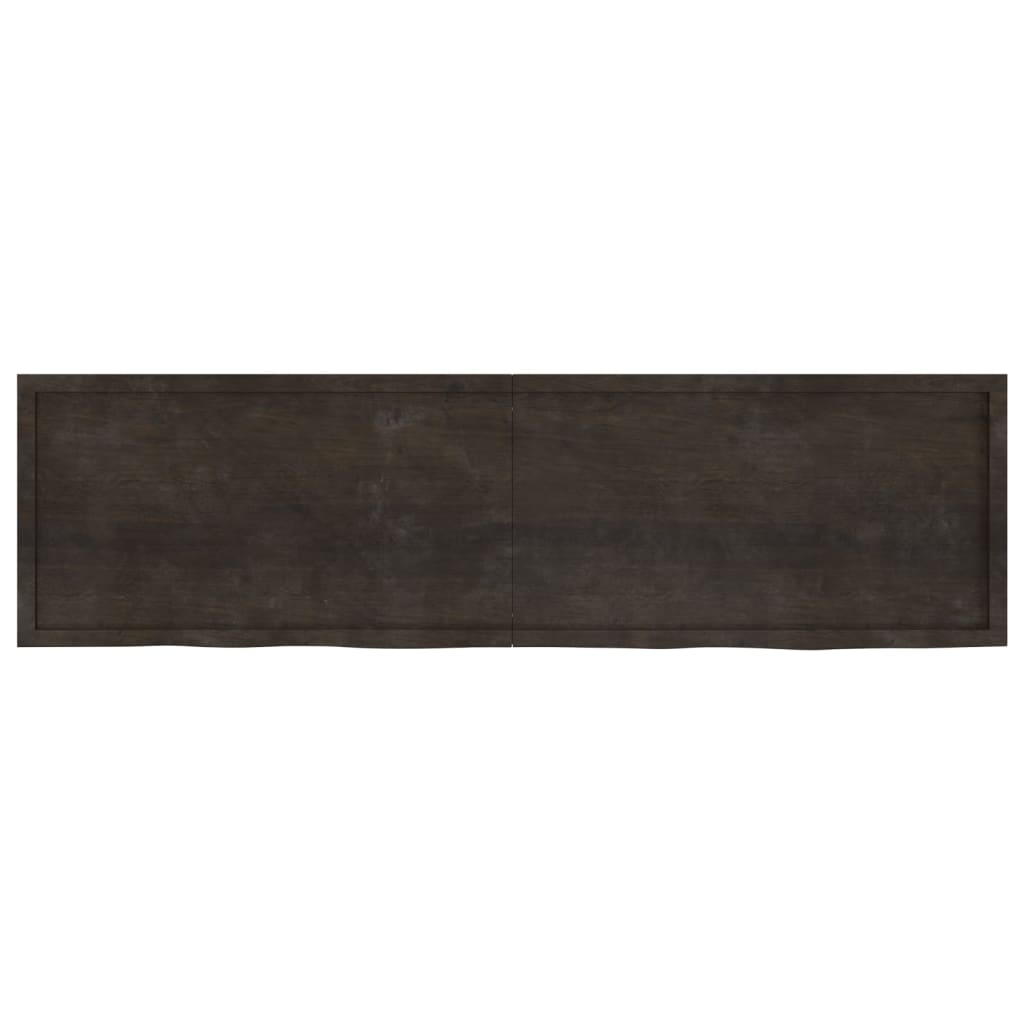 vidaXL Blat stołu, ciemnobrązowy, 220x60x(2-6) cm, lite drewno dębowe