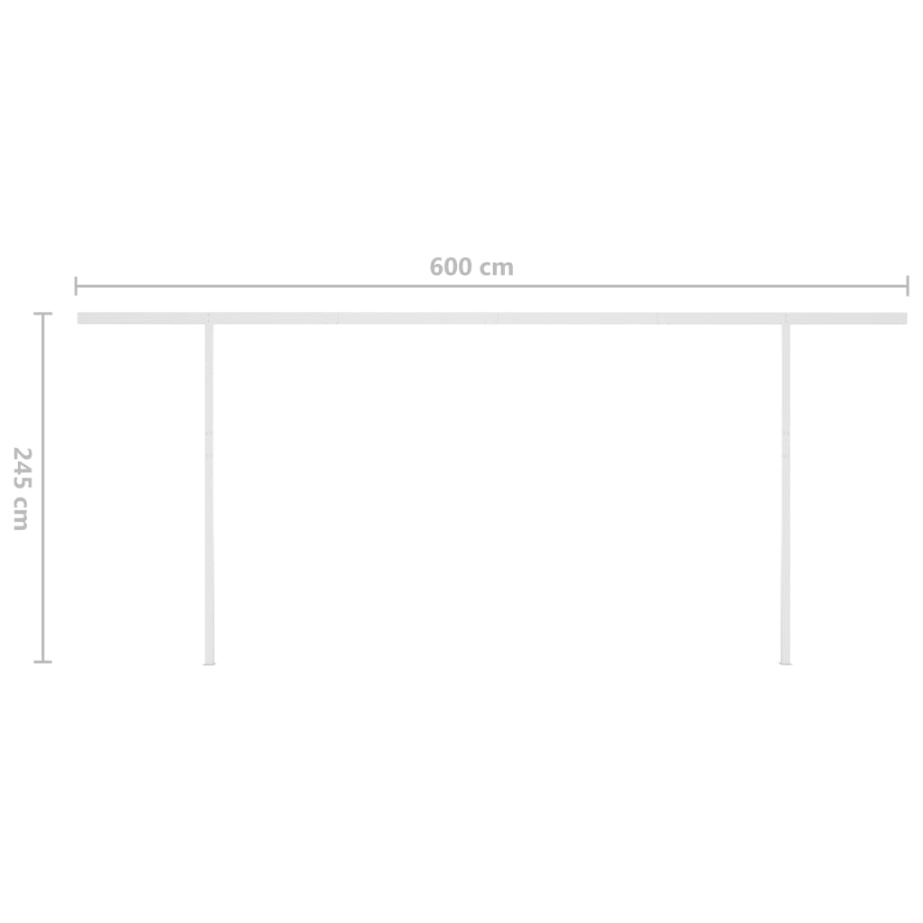 vidaXL Automatycznie zwijana markiza z słupkami, 6x3 m, antracytowa