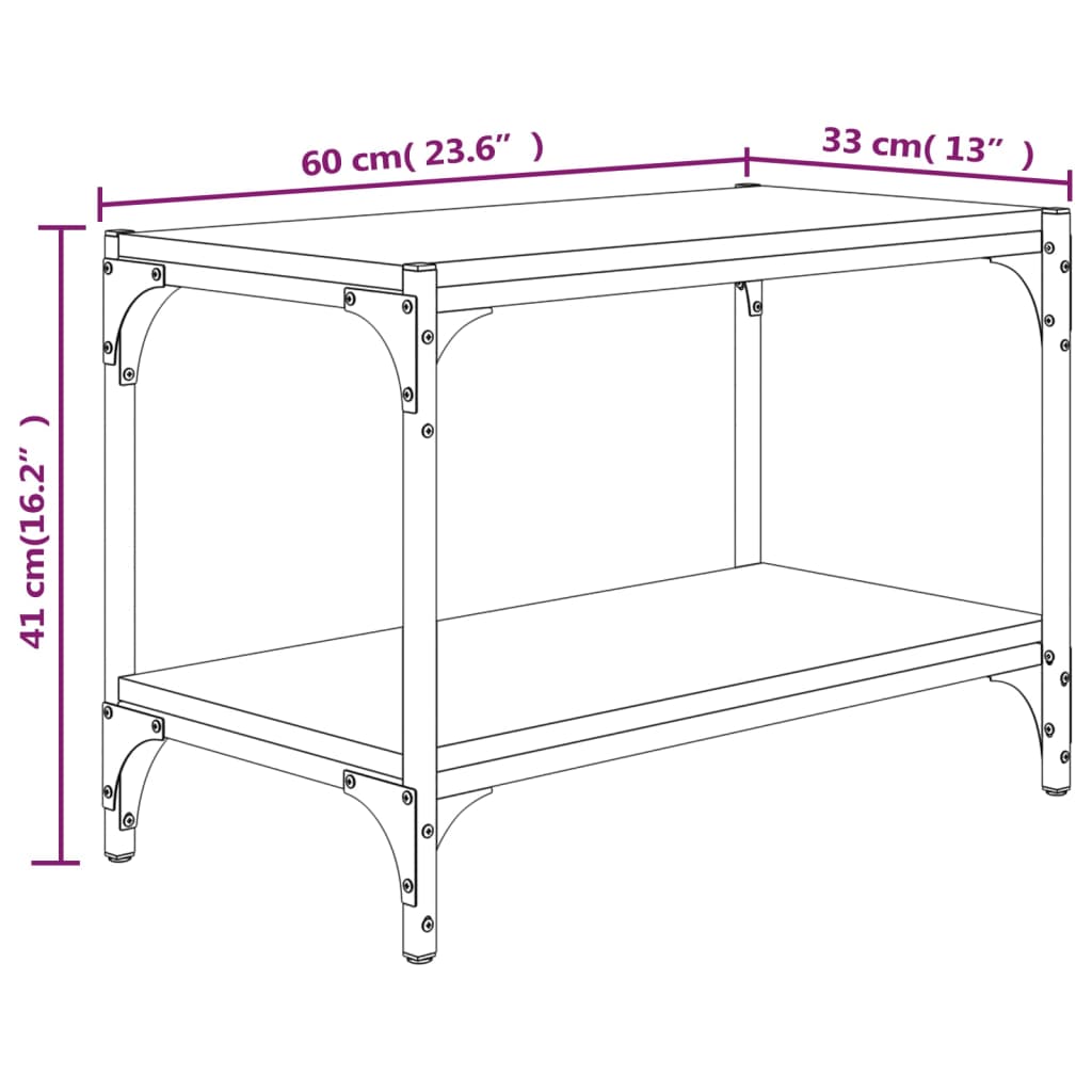 vidaXL Szafka pod TV, czarna 60x33x41 cm materiał drewnopochodny/stal