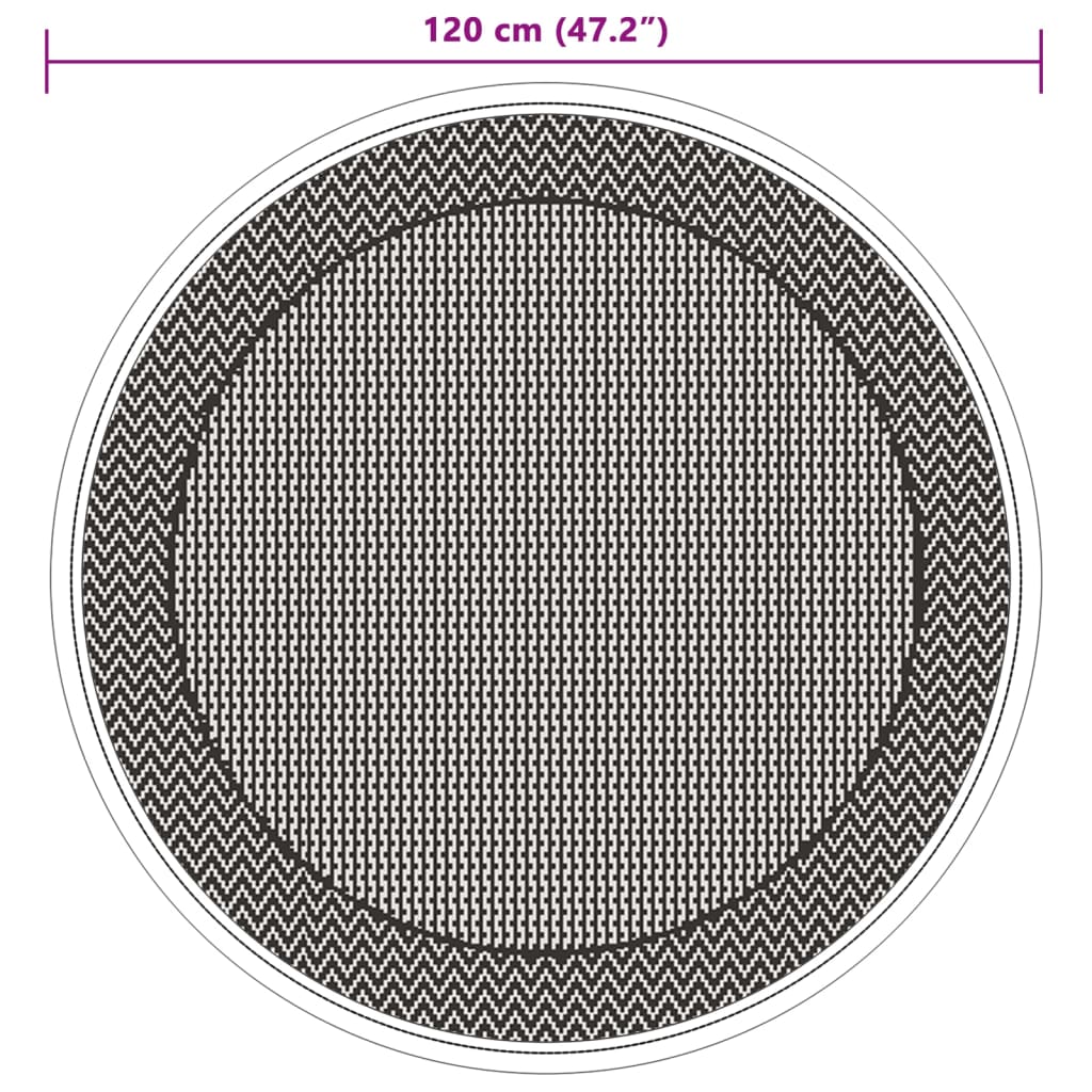 vidaXL Dywan na zewnątrz, zielony, Ø120 cm, PP