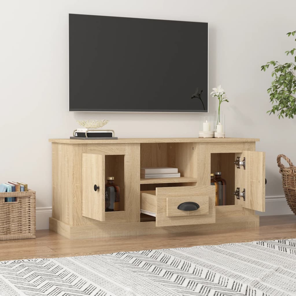 vidaXL Szafka pod TV dąb sonoma 100x35,5x45 cm materiał drewnopochodny