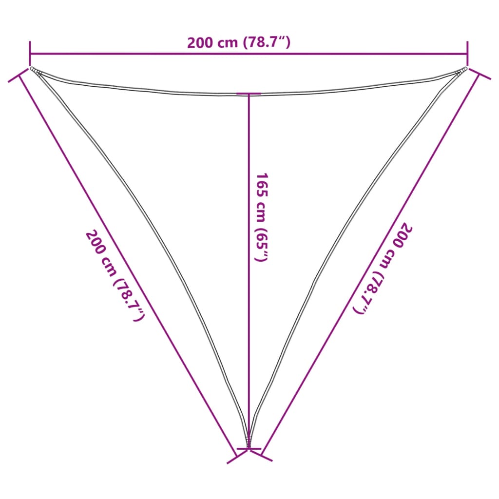 vidaXL Żagiel przeciwsłoneczny, biały, 2x2x2 m, 100% poliester