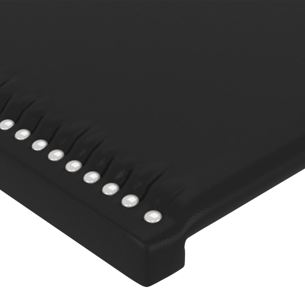vidaXL Zagłówek do łóżka z LED, czarny, 103x16x78/88cm, sztuczna skóra