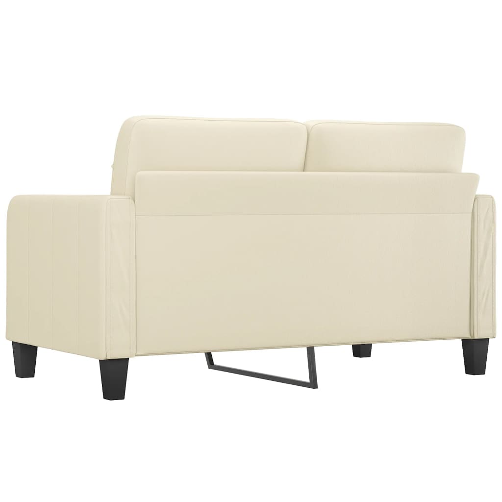 vidaXL 2-osobowa sofa, kremowy, 140 cm, sztuczna skóra