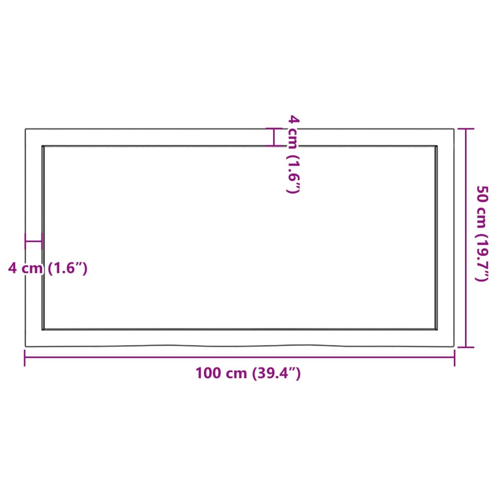 vidaXL Blat do stołu, jasnobrązowy, 100x50x(2-6)cm, lite drewno dębowe