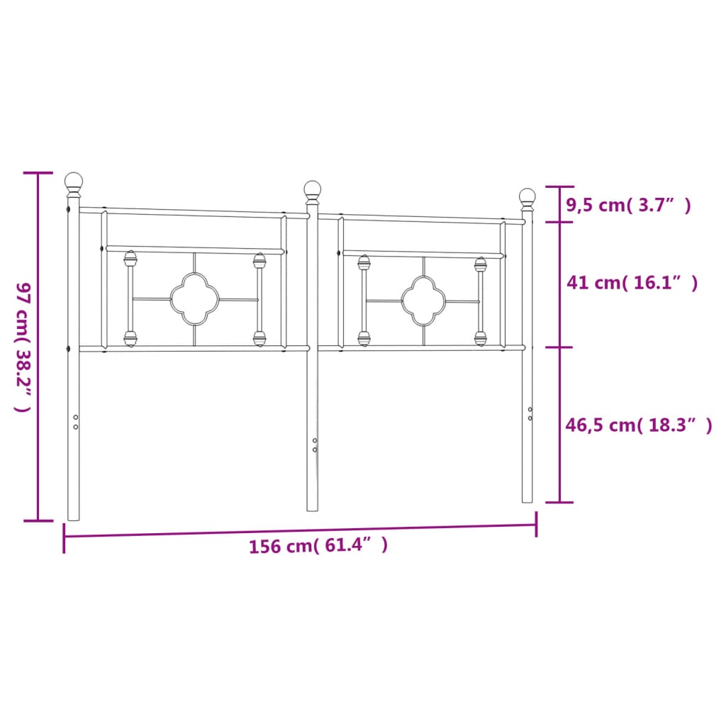 vidaXL Metalowe wezgłowie, białe, 150 cm