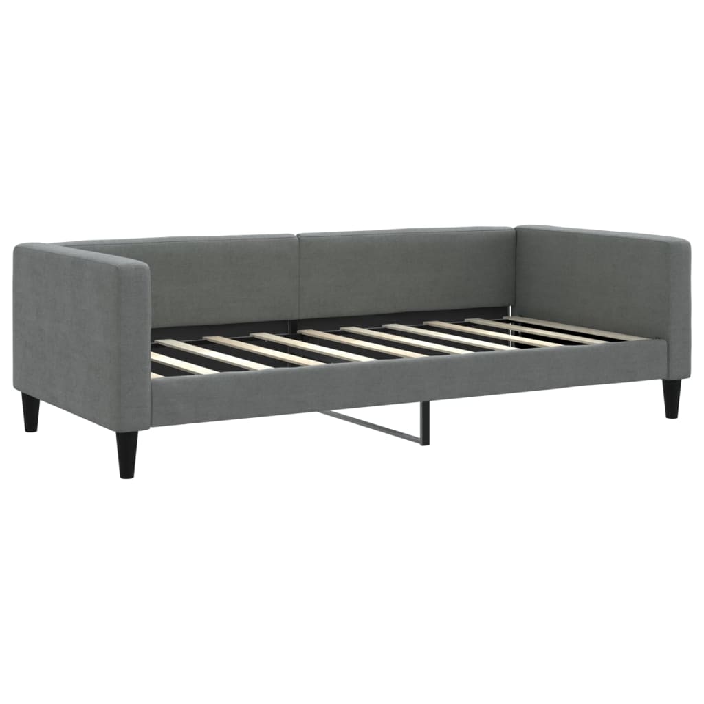 vidaXL Sofa rozsuwana z szufladami, ciemnoszara, 90x190 cm, tkanina