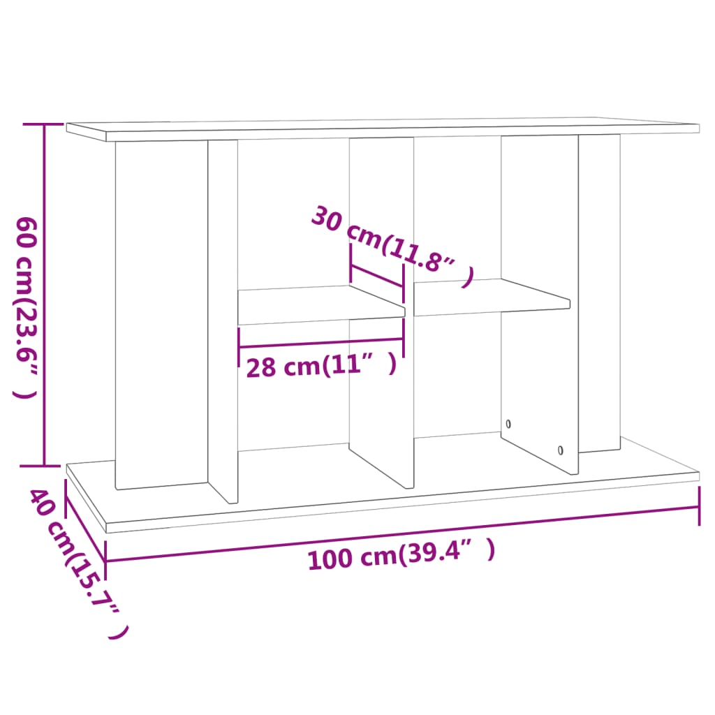 vidaXL Szafka pod akwarium, czarna, 100x40x60 cm