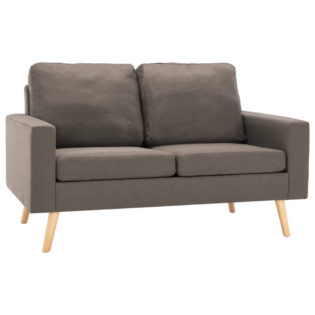 vidaXL 2-osobowa sofa, kolor taupe, tapicerowana tkaniną