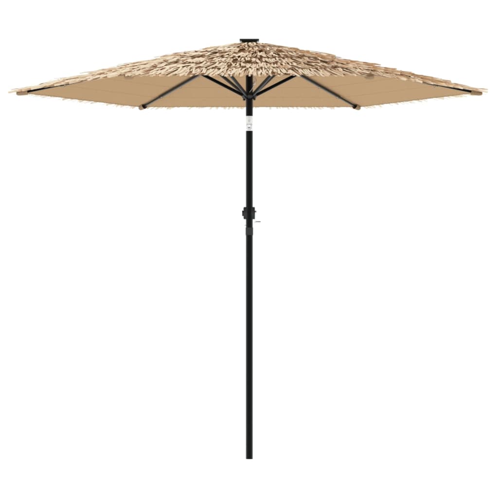 vidaXL Parasol ogrodowy z LED, stalowy słupek, brązowy, 223x223x213 cm