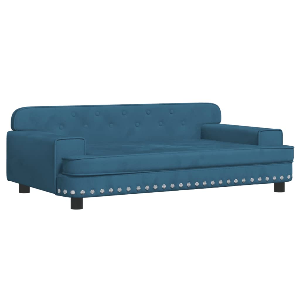 vidaXL Sofa dla dzieci, niebieska, 90x53x30 cm, aksamit