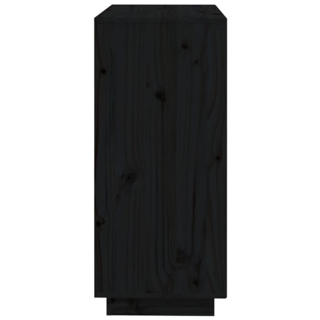 vidaXL Szafka, czarna, 74x35x80 cm, lite drewno sosnowe