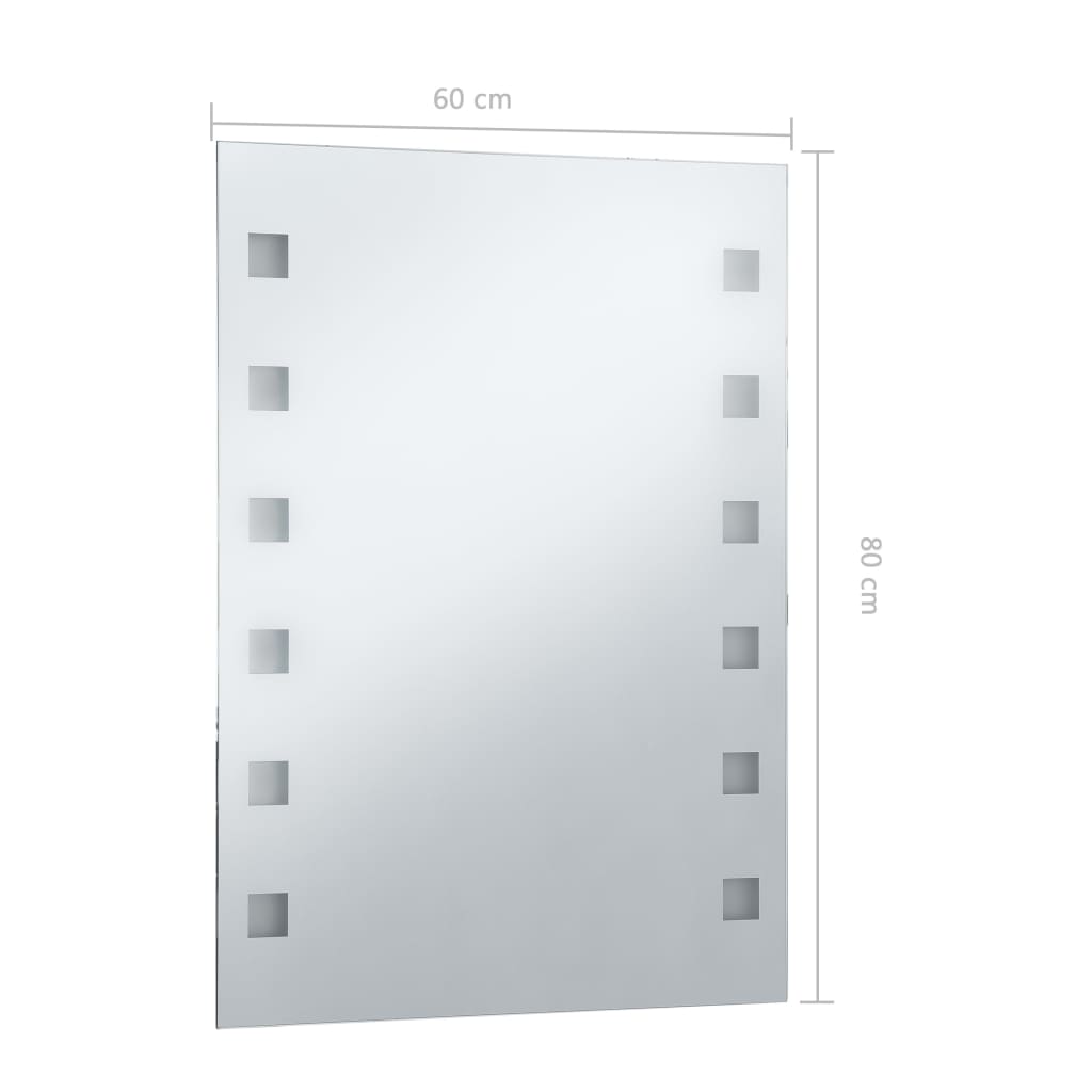 vidaXL Ścienne lustro łazienkowe z LED, 60 x 80 cm