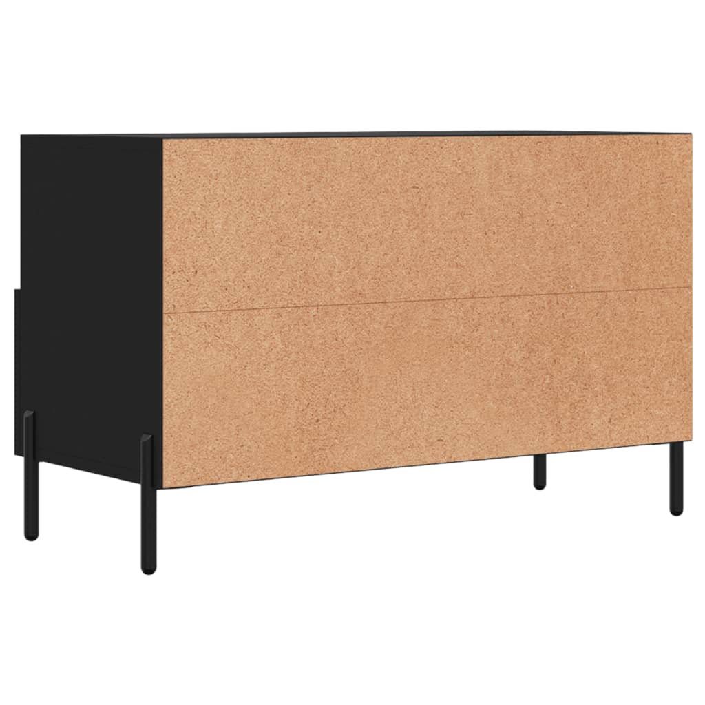 vidaXL Szafka pod TV, czarna, 80x36x50 cm, materiał drewnopochodny