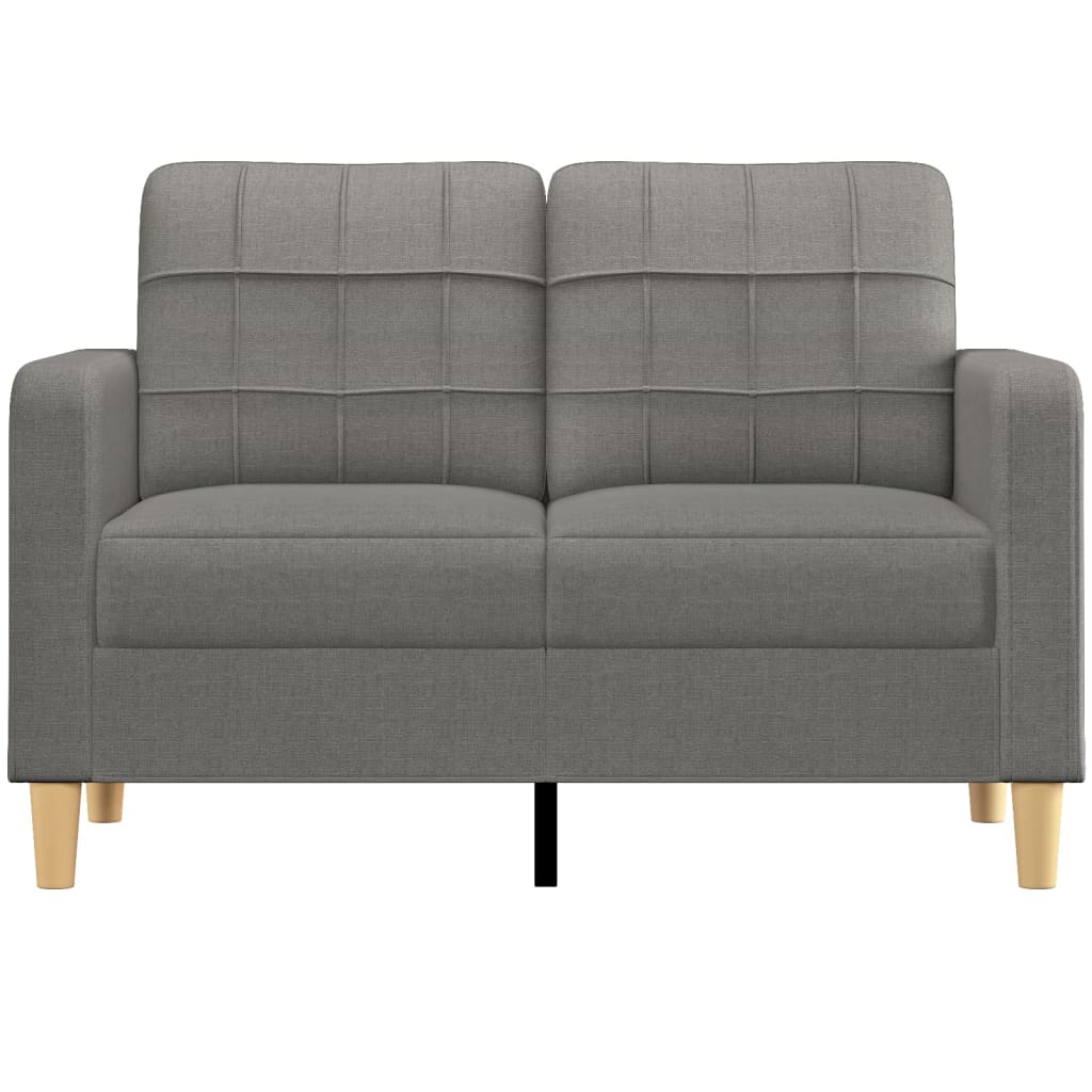 vidaXL Sofa 2-osobowa, ciemnoszara, 120 cm, tapicerowana tkaniną