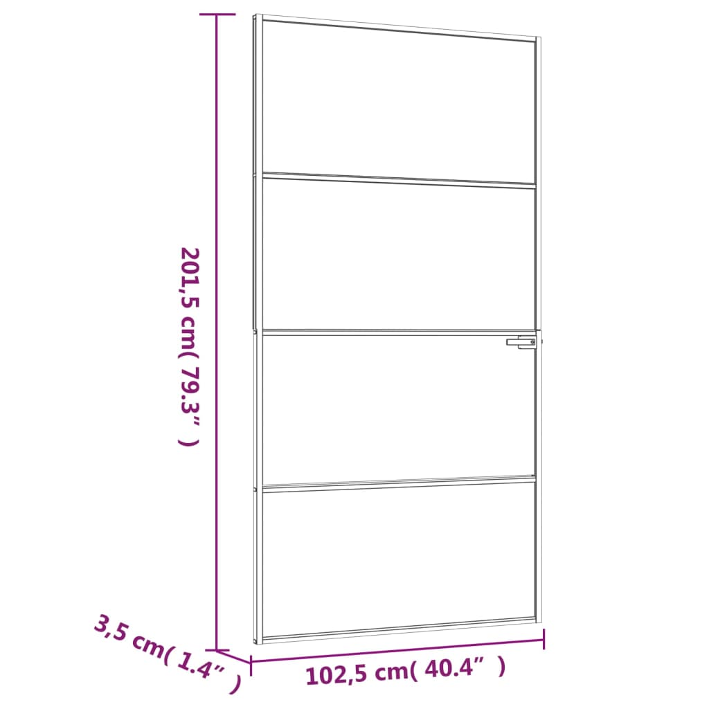 vidaXL Drzwi wewnętrzne, białe, 102x201,5 cm, szkło i aluminium