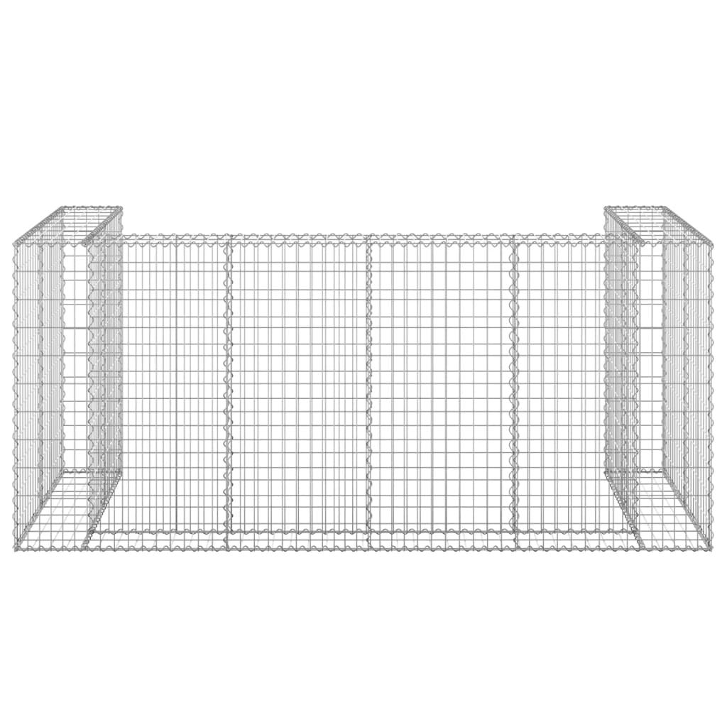 vidaXL Gabionowa osłona do koszy na śmieci, stal, 254x100x110 cm