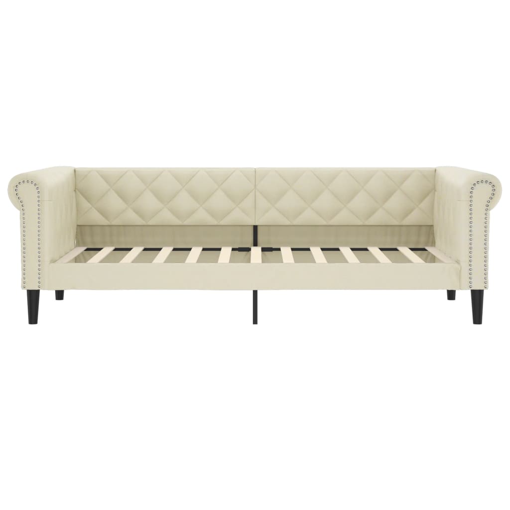 vidaXL Sofa z funkcją spania, kremowa, 80x200 cm, obita sztuczną skórą