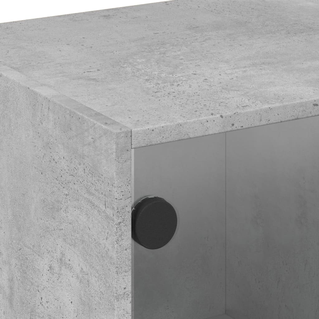 vidaXL Szafka ze szklanymi drzwiami, szarość betonu, 68x37x42 cm