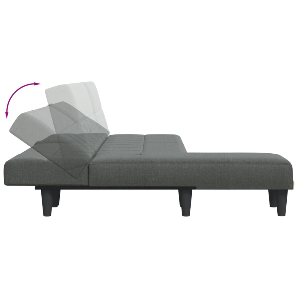 vidaXL Sofa rozkładana L, ciemnoszara, 255x140x70 cm, tkanina