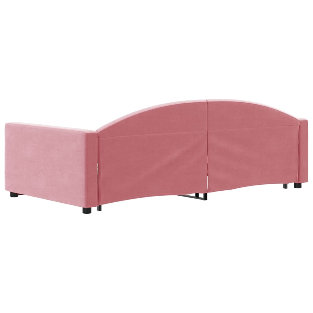 vidaXL Sofa rozsuwana, różowa, 100x200 cm, aksamit