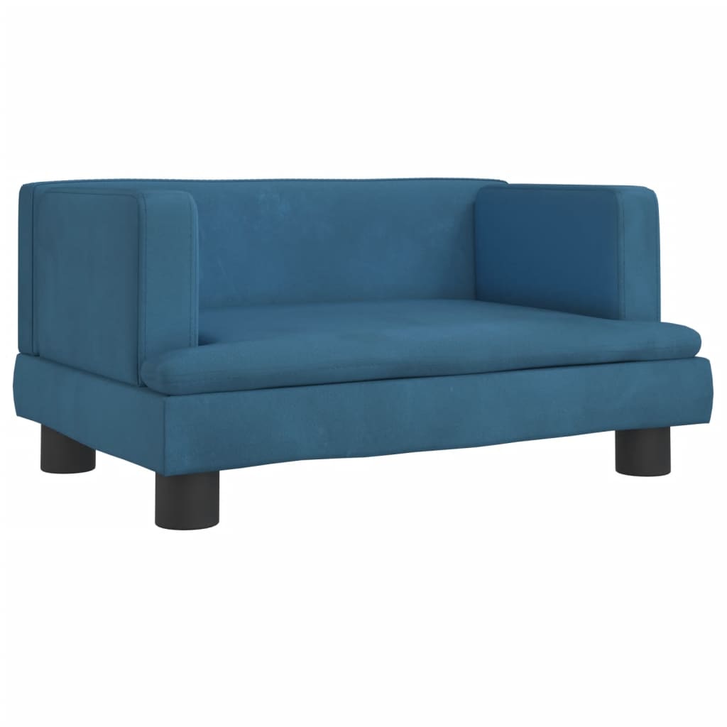 vidaXL Sofa dla dzieci, niebieska, 60x40x30 cm, aksamit