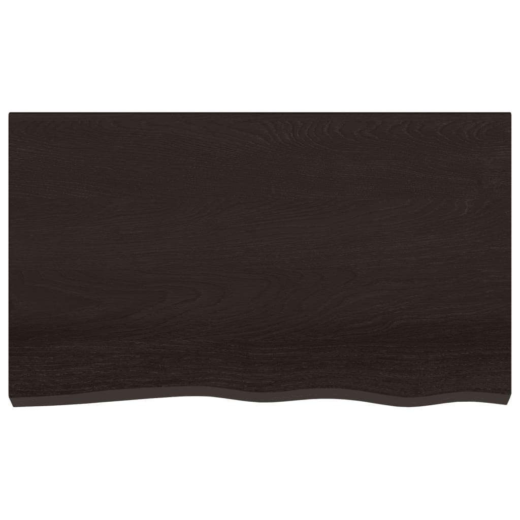 vidaXL Półka, ciemnobrązowa 100x60x2 cm, wykończone lite drewno dębowe