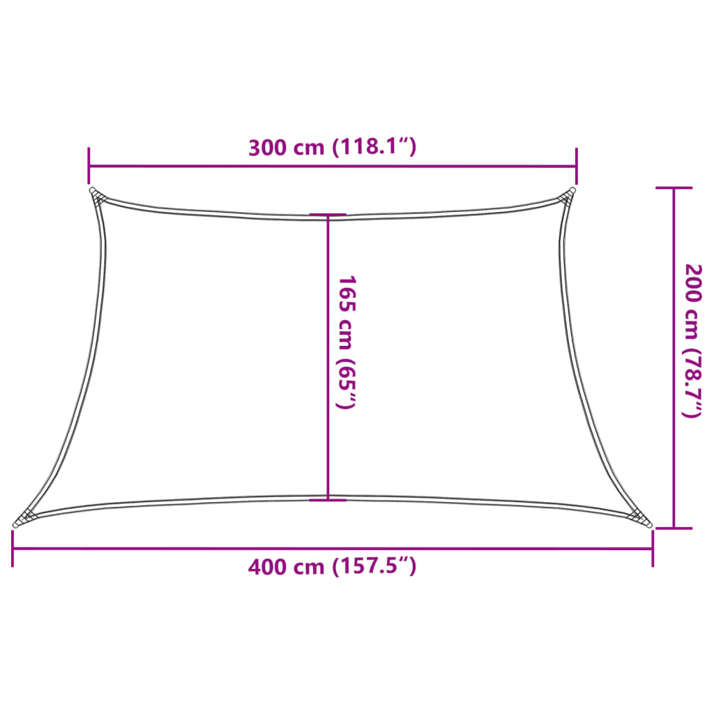 vidaXL Żagiel przeciwsłoneczny, 160 g/m², czerwony, 3/4x2 m, HDPE