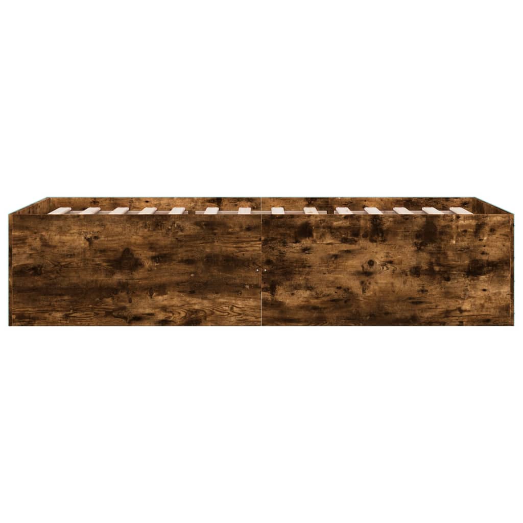 vidaXL Rama łóżka, przydymiony dąb, 100x200cm, materiał drewnopochodny