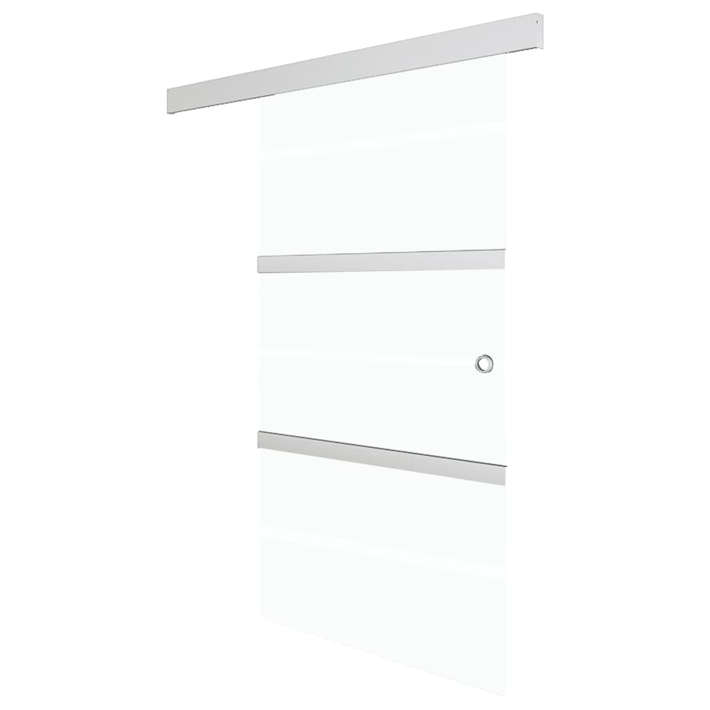 vidaXL Drzwi przesuwne, szkło ESG i aluminium, 102,5x205 cm, srebrne